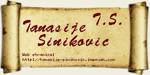 Tanasije Šiniković vizit kartica